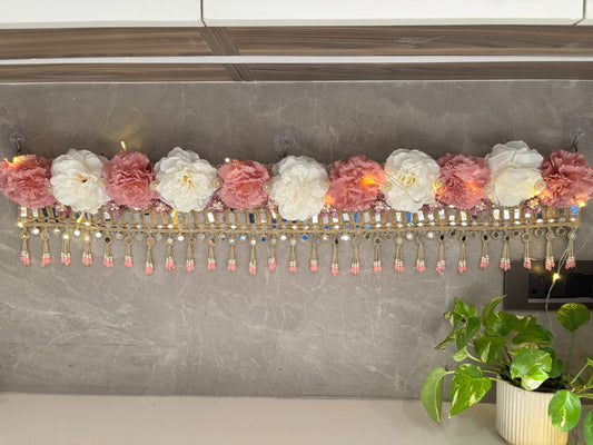 Blush Pink & Ivory Floral LED Bandhanwar