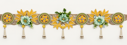 Sunehri Mint Floral Toran Bandhanwar