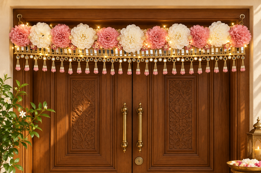 Blush Pink & Ivory Floral LED Bandhanwar