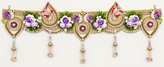 Lavender Mayuri Pearl Toran Bandanwar