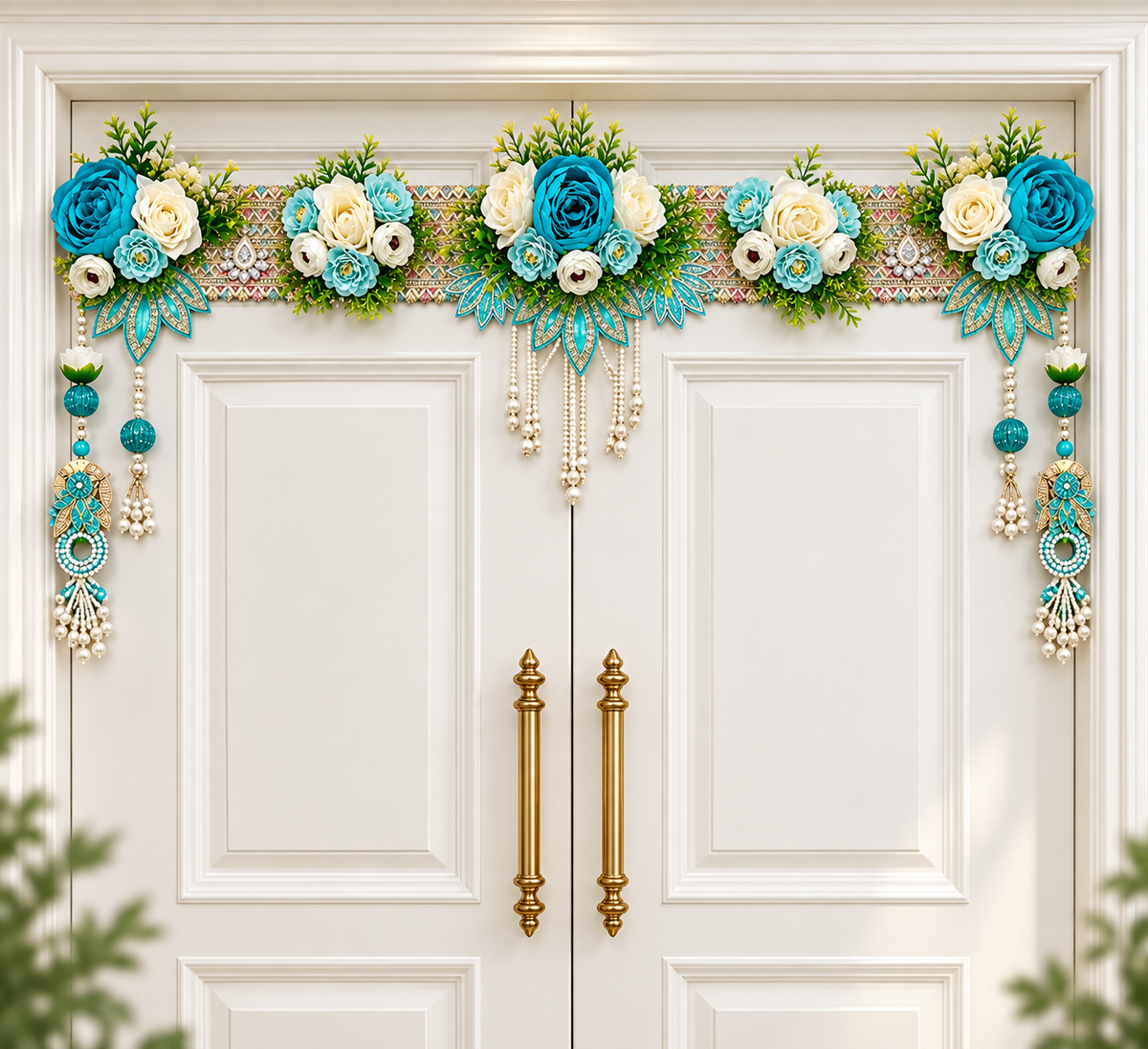 Firoza Floral Pearl Toran Bandhanwar