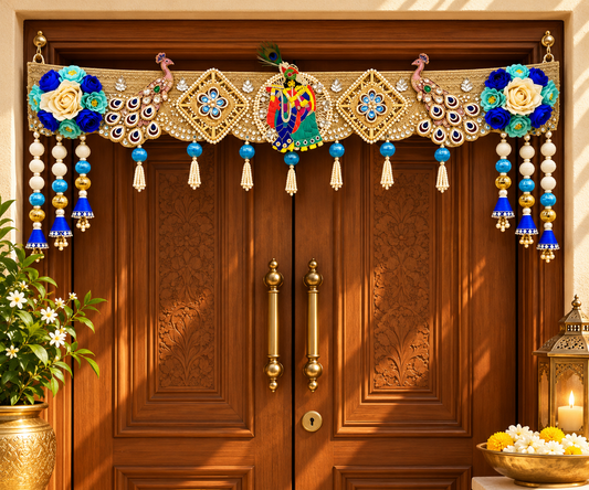 Radha Krishna Peacock Handcrafted Traditional Toran